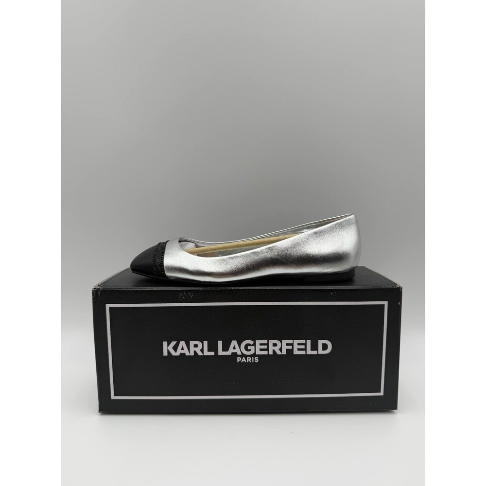 Karl Lagerfeld Zayne Stones Balle Silver Black Women’s Size 6 KL442124